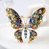 Colorful Drip Butterfly Brooch With Diamonds Animal Pin Elegant Commuter Fashion Brooch Badge Accessories