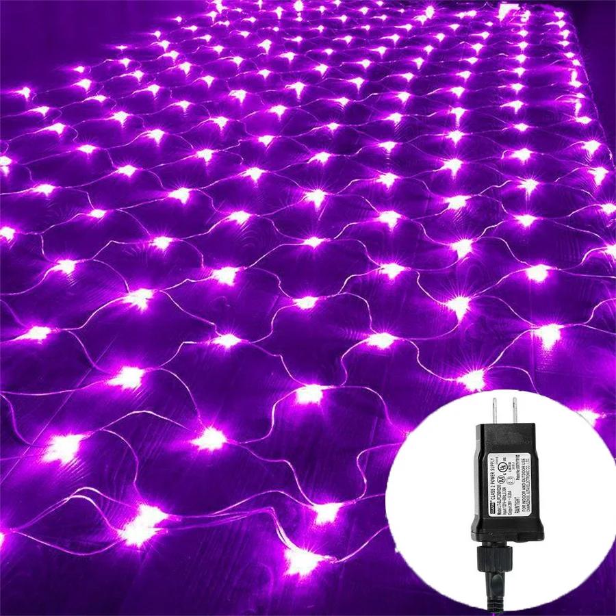 Thrisdar DC24V 3X2M Уличные рождественские гирлянды из сетки 200 светодиодов Водонепроницаемая подвесная оконная занавеска Сказочная гирлянда