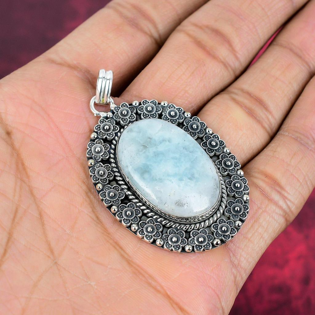 Подвеска с радужным лунным камнем, ювелирные изделия ручной работы, 925 пробы, серебряный кулон, ювелирное украшение в подарок для любимого человека