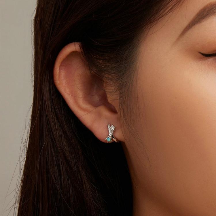 BSE727 Sterling Silver S925 Shooting Star Earrings Pentagram Ear Zirconia Dreamy Sweet Earrings
