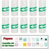 10 Rolls Mini Printer Adhesive Paper Self-adhesive Paper White Thermal Paper Printer Label Sticker For Wireless Study Notes Photo Printer
