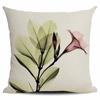 Watercolor Translucent Floral Pillowcase Living Room Sofa Cushion Cover Home Decoration Can Be