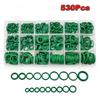 530 шт./компл. 18 размеров Набор уплотнительных колец для кондиционирования воздуха Ассортиментный набор Резиновое уплотнительное кольцо O-типа Автомобильный