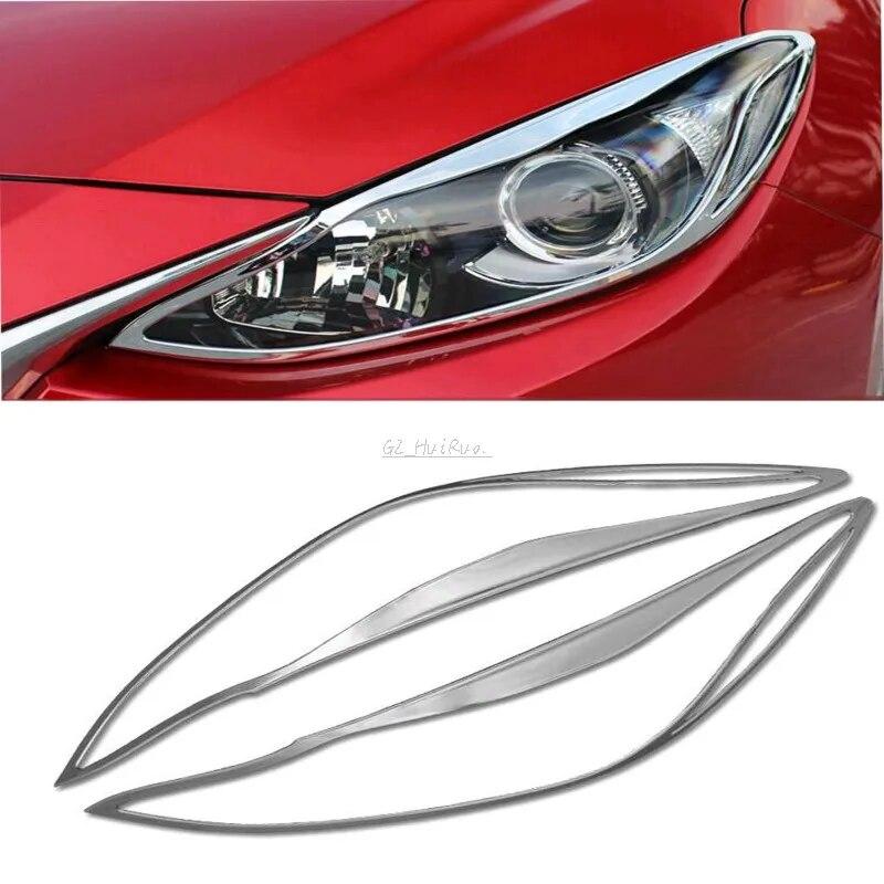 Для Mazda3 Axela M3 2014 2015 2016 хромированная крышка фары из АБС-пластика, внешняя отделка, 2 шт.