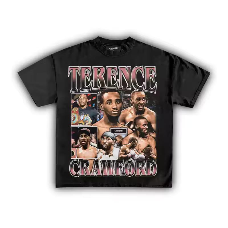 Terence Crawford Boxing T-Shirt Oversized Graphic Cotton Tee Welterweight King Men Women Urban Sports Streetwear Fan Merch