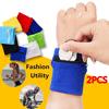 Mini Fitness Sports Zipper Wristband Coin Purse Keys Holder Cotton Wrist Bag
