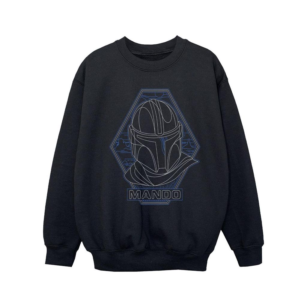 Star Wars Girls The Mandalorian Outline Helm Diamond Sweatshirt
