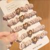 Heart Shape High Elastic Hair Rope Flannel Mini Hair Tie Durable Small Intestine Hair Band  Woman's