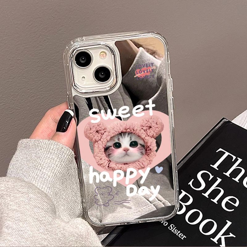Mobile Phone Cases for iPhone 11 13 XR 15 Pro Max 12 14 Pro Max Case iPhone 16 XS Max Mirror Protective Case Mirror Exquisite Cartoon Waterproof