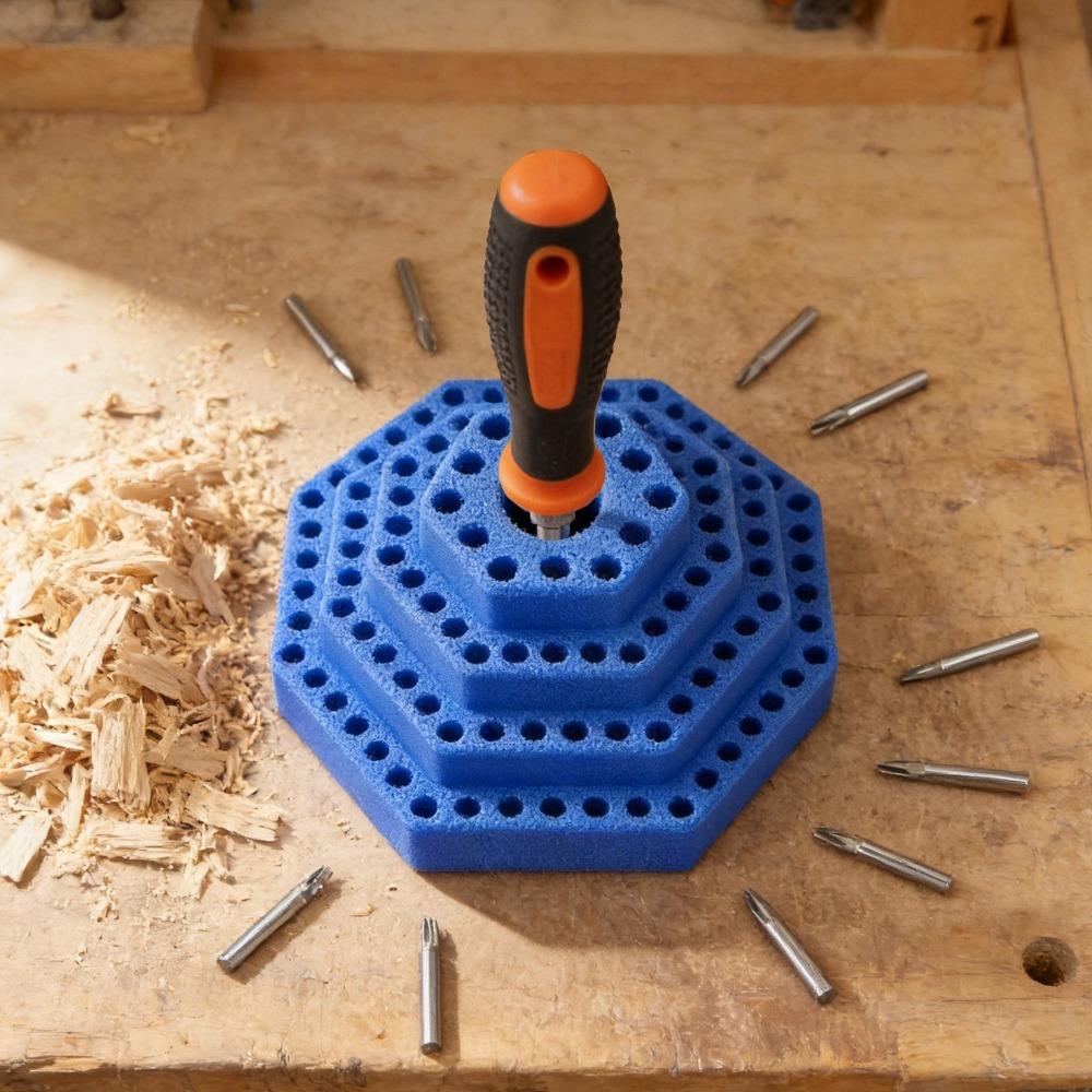 103 Holes Screwdriver Organizer Ladder Shaped Drill Storage Box Bit Storage Holder Professionals