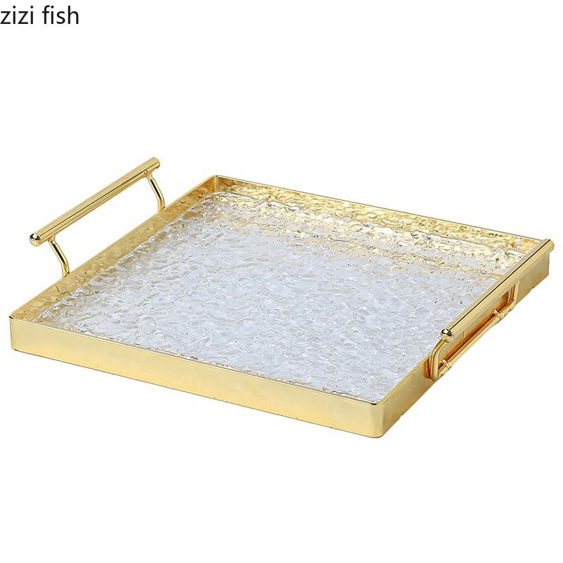 Металлический акриловый поднос для хранения десертная тарелка тарелка для торта поднос для димсама десертный стол тарелки для хлеба подносы для закусок