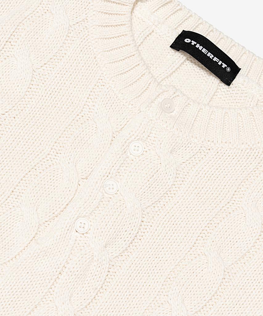 OTHERFITS Cable Henley Neck Overknit (Ivory)