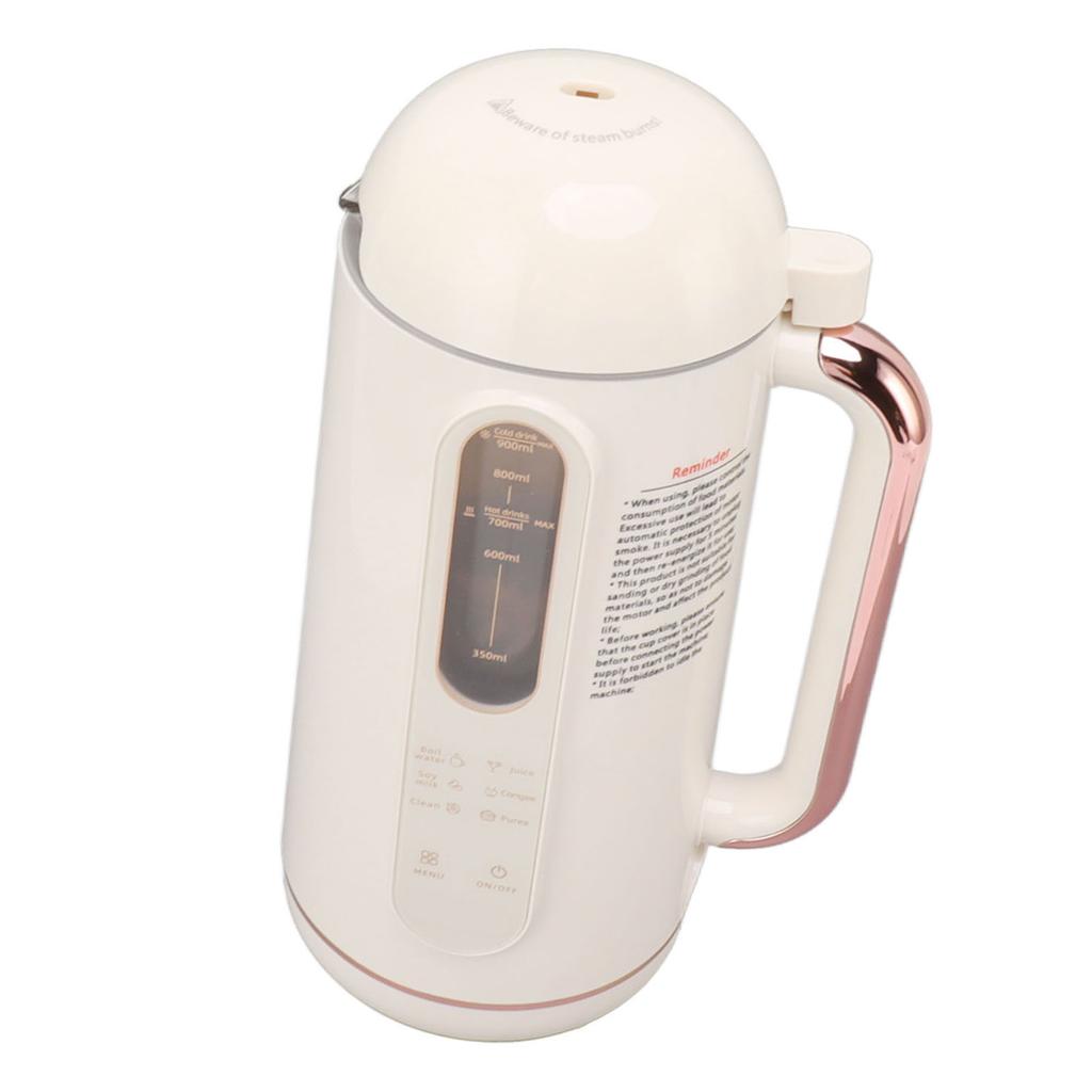 Soy Milk Maker Automatic High Speed Blender Creamy White Multifunctional Nut Milk Maker for Home