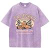 Street Women'S Cotton Washed T-Shirts California Los Angeles Printed Short Sleeve Oversize O-Neck Distressed Tops Female Clothes