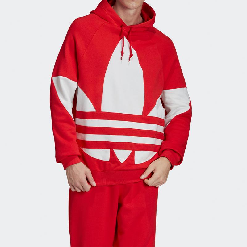 Adidas Мужская толстовка с капюшоном Originals Trefoil на шнурке, красная FM9907