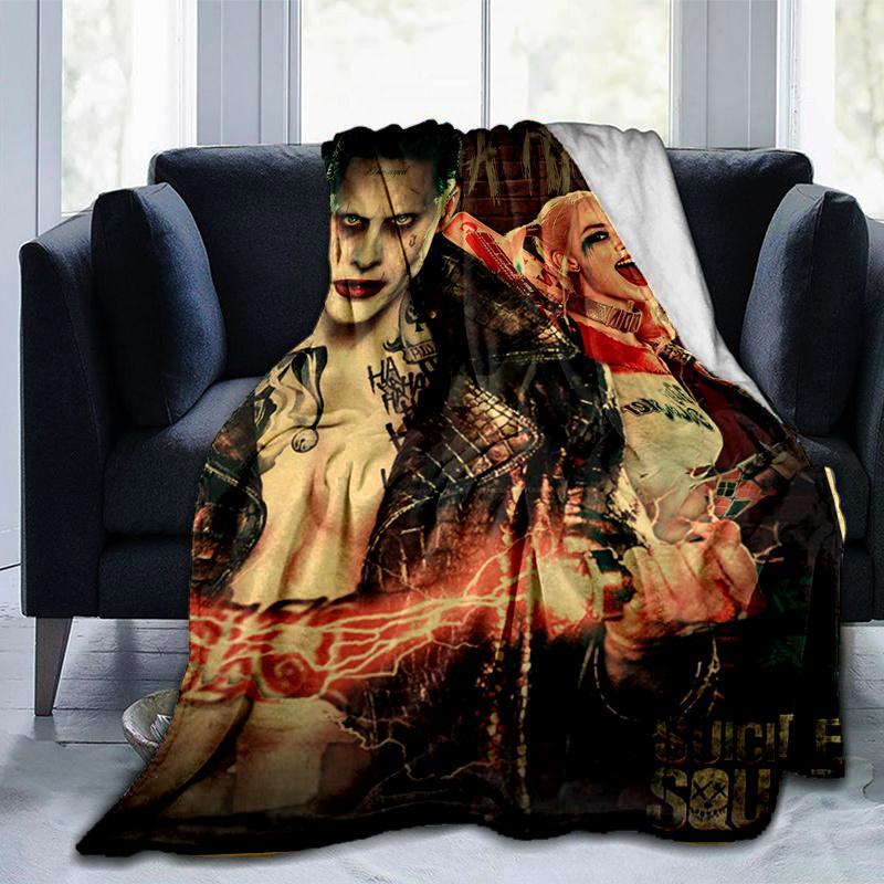 Suicide Squad Joker & Harley Quinn Movie Poster PrintPrint Blanket, Soft Blanket For Sofa Office Bed And Travelling Daughter Birthday Gift e