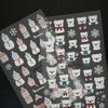Рождественские мультяшные наклейки для ногтей со снеговиком, медведем и пингвином (рельефные)
