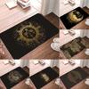 Feather Sun Pattern Entrance Door Mat Living Room Bedroom Rug Anti-Slip Soft Bathroom Mat