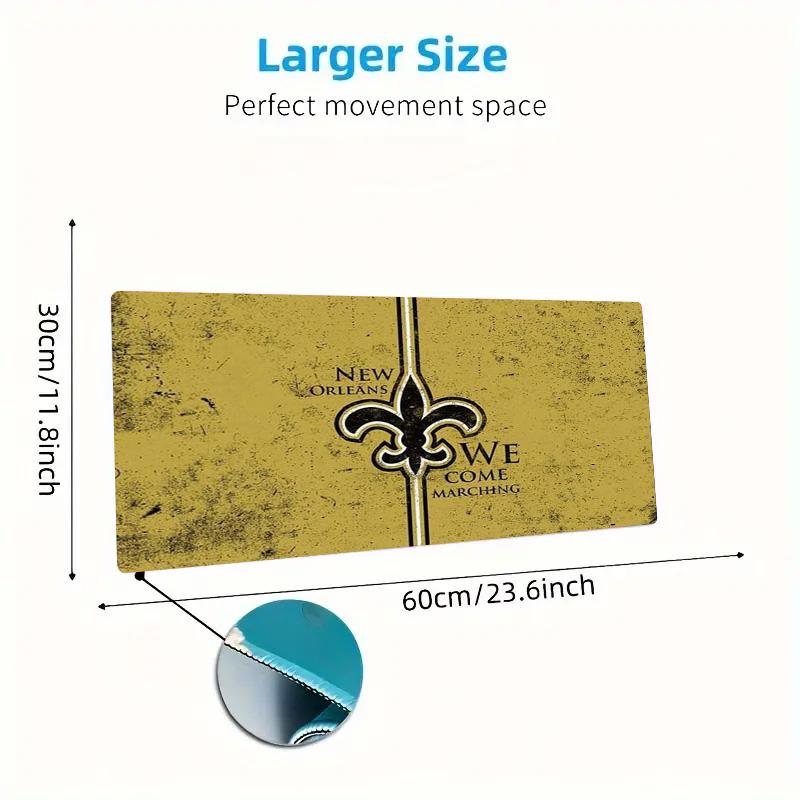 New Orleans Saints Color Mouse Pad Large Gaming Table Cushion Non-slip Laptop Tablet Big Mousepad XXL Mat Mini PC Playmat With Lock edge