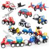 HIWO Car Toy 3 4 5 6 Years Old Toy Boys Girls Assembling Toy Car Airplane Set Magnetic DIY Car Car Popular Children Storage Case Included Creativity