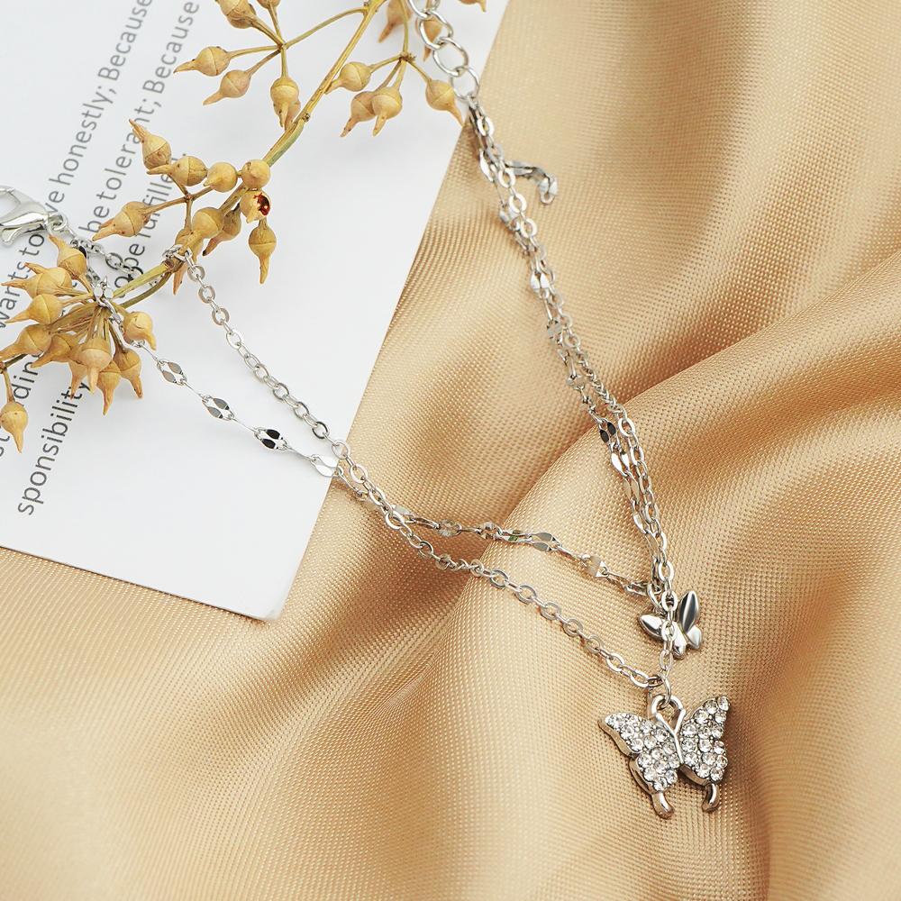 Elegant Personality Butterfly Anklet Gold and Silver Ankle Chain Suitable for Women's Anklets Jewelry Gifts
