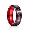 Men's Two-Tone Dragon Pattern Tungsten and Titanium Ring
