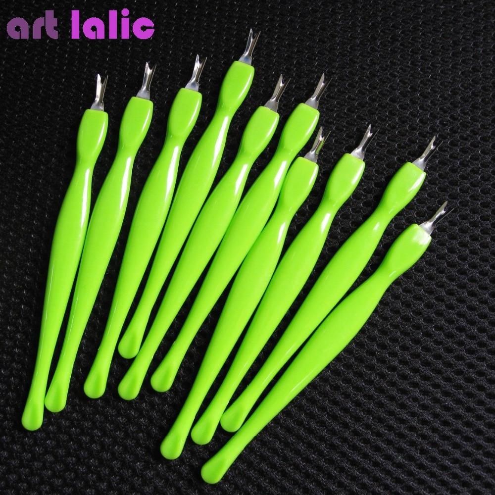 10 Pcs Professional Full Size Cuticle Pusher Trimmer Pedicure Nail Art Toe Manicure Tool