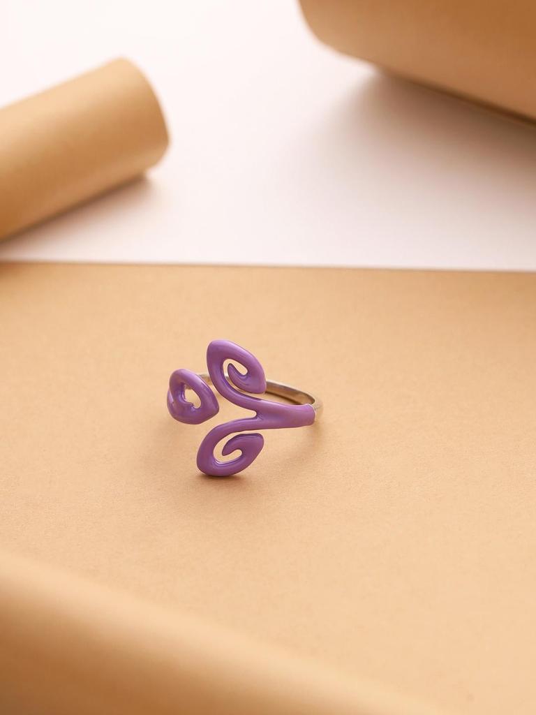 Kicky and Perky 925 стерлингового серебра фиолетовая эмаль цветочное регулируемое кольцо для женщин