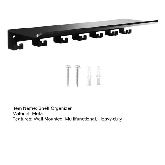 Yousheng Подвесной органайзер полка для хранения домашнего спортзала Металлическая стойка Настенный держатель для фитнес-инвентаря с крючками T-образные адаптеры для эспандеров