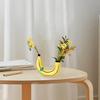 Ваза с бананом, прочная ярко-желтая цветная синтетическая смола, современный цветочный горшок, художественные поделки, настольная ваза, орнамент, домашний декор