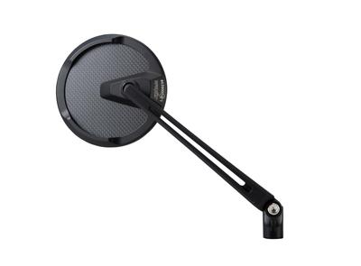 Зеркало Kijima Bike Parts TECH12 с круглым краем из алюминия для левого и правого использования, с длительным сроком службы, номер сертификации ECE, общего назначения, 1 шт., черное/углеродное