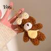 Cute Animal Bag Charm Plush Bear Keychain, Puppy with Keychain Pendant Crocheted Accessories, Stuffed for Women Girls Backpack Decorative Accessory