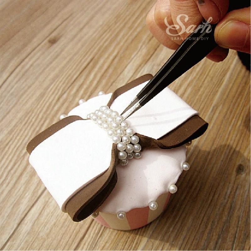 2 шт. / Компл. Антистатический локоть и прямой пинцет из нержавеющей стали Форма для торта Sugarcraft Tool