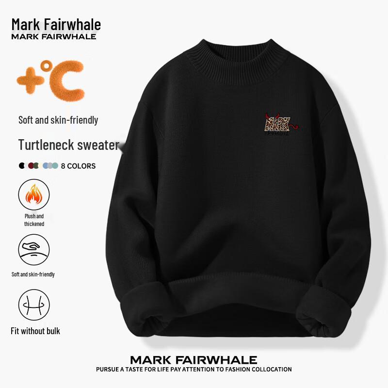 Mark Fairwhale Men's Ins-Style Half-High Neck Knit Sweater