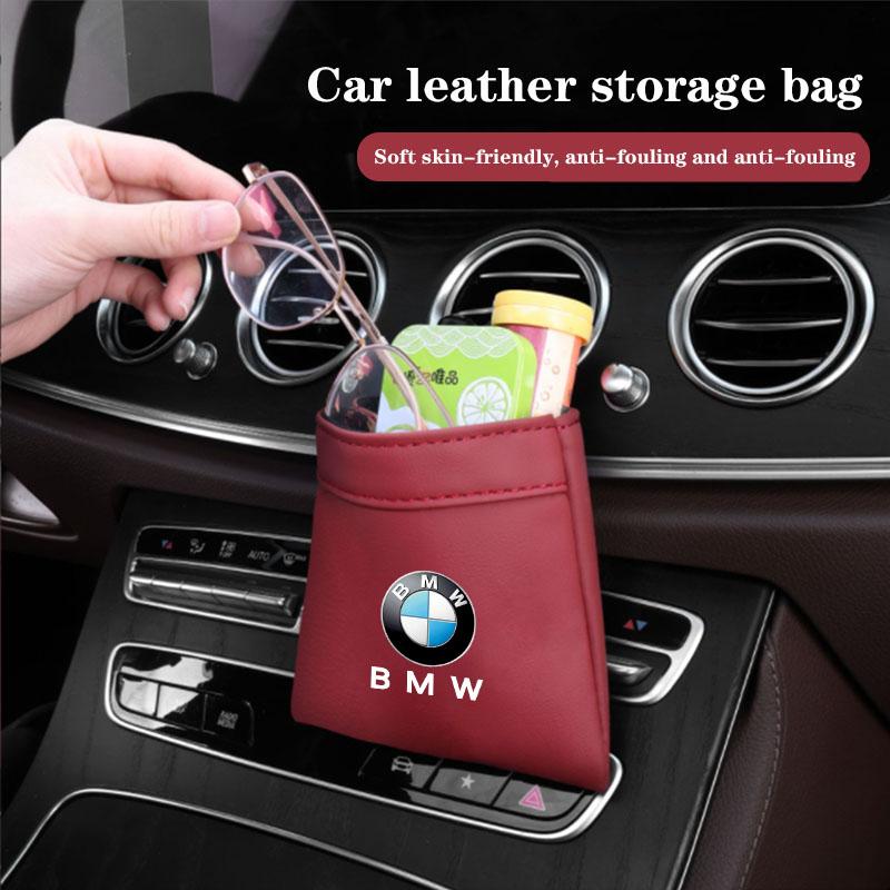Car Vent Organizer Phone Pocket Glasses Card Key Storage Bag For BMW M e46 e90 e60 f30 f10 e39 e36 g20 g30 f20 e87 Accessories KUDFZ1