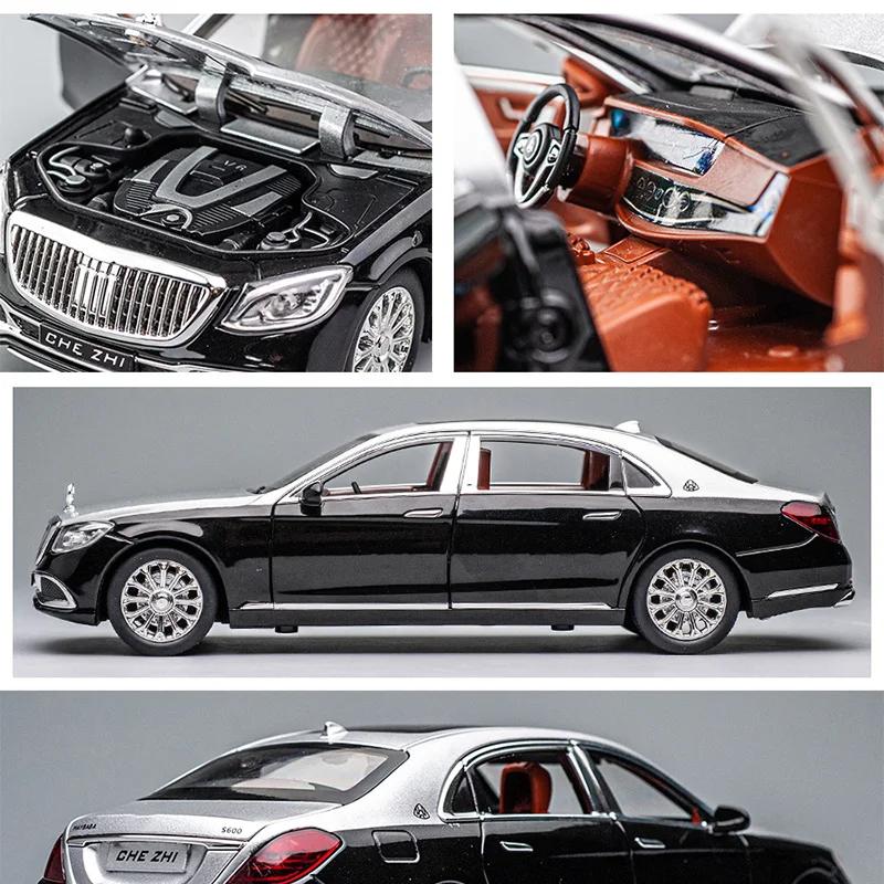 RNV4 1:24 Mercedes-Benz Maybach GLS600 Alloy Model Car Diecast Toy Car Simulation Sound & Light Vehicle Toys Model Gifts For Kids C98