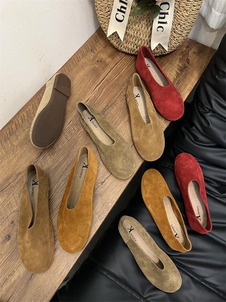 Women Loafers Retro Round Toe Leather Flat Shoes Summer Slip On Casual Shoes Female Zapatos De Mujer Moccasins Driving Loafers