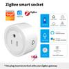 Умная розетка Tuya Zigbee с вилкой США для хаба-шлюза. Беспроводное дистанционное управление через приложение для умного дома. Работает с Alexa и Google Home, делая дом умнее.