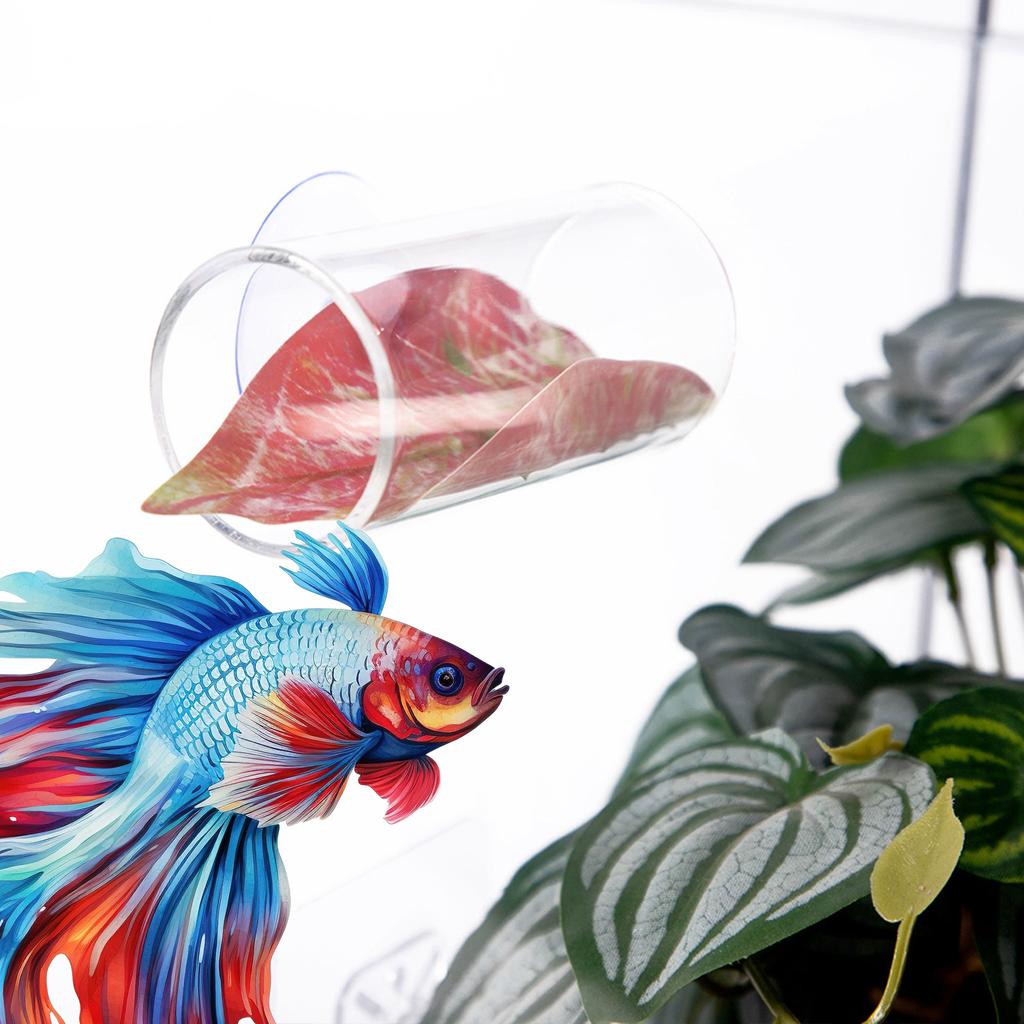 Силиконовый лист с присоской-туннелем для аквариумов, листья для отдыха, красочные растительные украшения для аквариумов, украшения