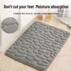 1pc Memory Foam Embossed Velvet Carpet Bathroom Living Room Non-Slip Mat Cobblestone Floor Mat Home Furnishings