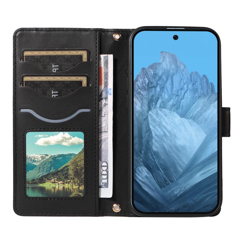 Для Google Pixel 10 Pro/10/9 Pro/9 Чехол Кошелек Ромбовидный Кожаный Чехол для Телефона с Плечевым Ремешком, Ремешком на Запястье