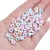 500G Acrylic Colorful A-Z English Letter Beads Flat Round Alphabet Beads For Jewelry Making DIY Couple Friendship Bracelet Necklace