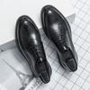 Men's Concise Oxford Checked Patent Leather Business Shoes Formal Dress Shoes Men Office Work Shoes Black Brown Plus Size 38-46