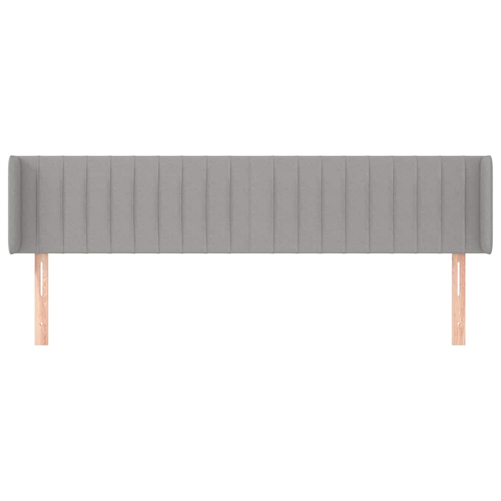 vidaXL Kopfteil mit Ohren Hellgrau 183x16x78/88 cm Stoff