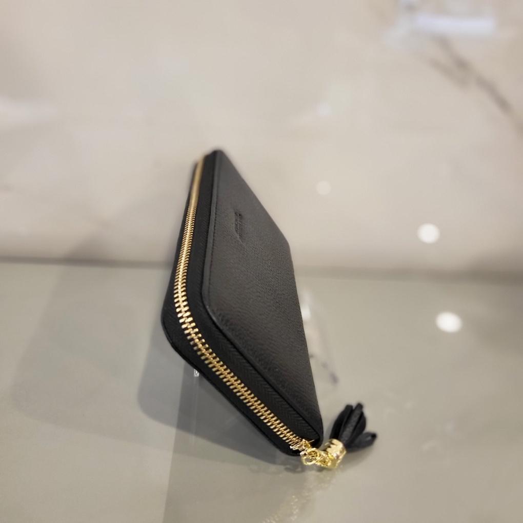 Moncross BK38061 Women's Cowhide Tassel Point Zipper Long Wallet