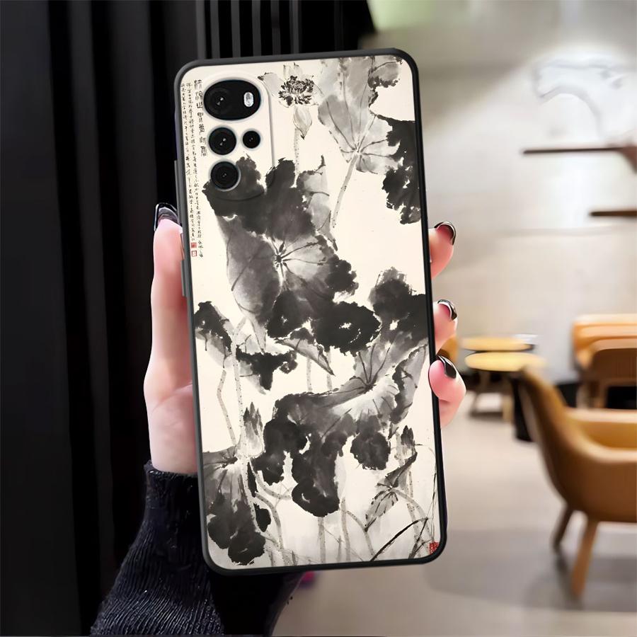 Ретро Чехол в Китайском Стиле для Motorola Moto Edge 20 Pro 30 Lite G32 G51 G73 G22 Edge40 G71 G52 G60s G53 G30 G50