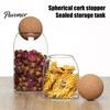 Подарок для организации дома Стеклянная банка для хранения с деревянной крышкой-пробкой, Влагостойкий герметичный пищевой термостойкий контейнер-банка, Прозрачный