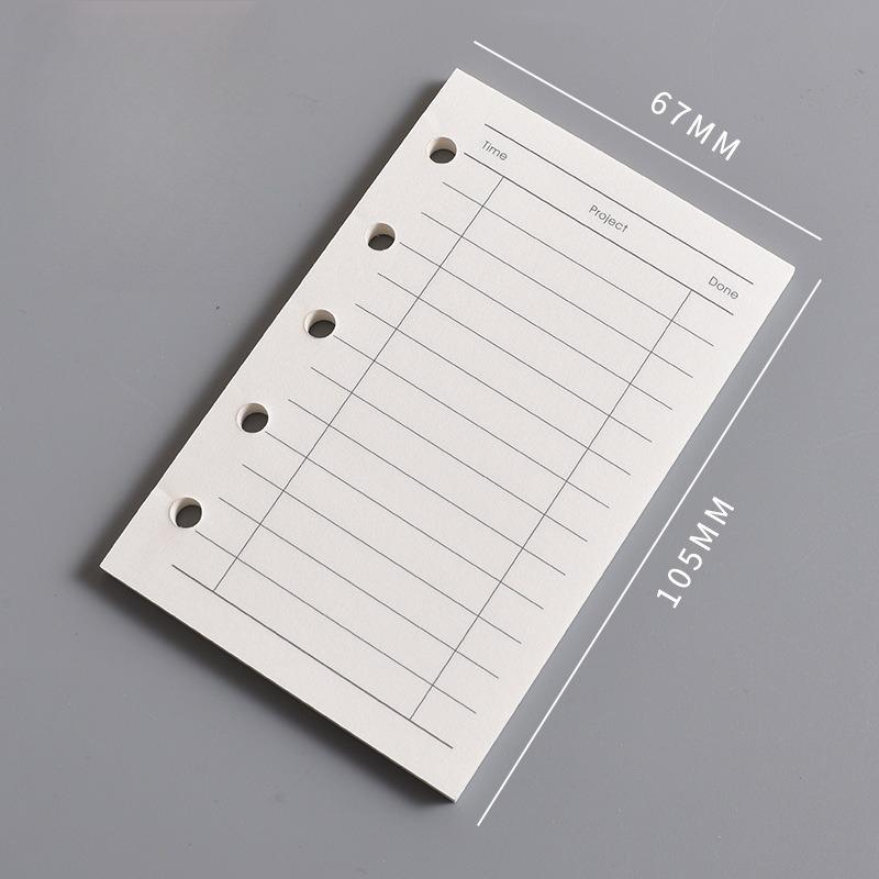 Внутренний лист блокнота M5 Пустая вертикальная линия квадратного блока A8 и Недельный план Одна страница в день для отметок
