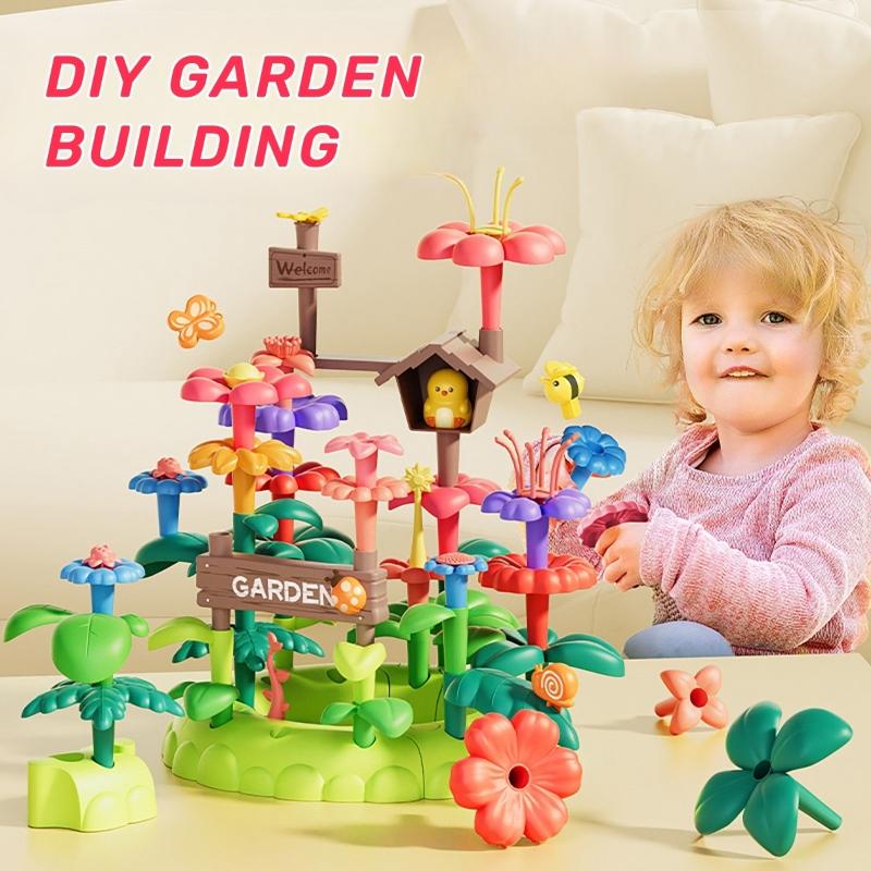 Non-Toxic 42Pcs Diy Flower Garden Building Toys Children Toys Game For Toddlers Educational Preschool Toy Gift Puzzle Creative Toys For Children