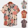 Мужская рубашка с коротким рукавом и цветочным принтом в гавайском стиле, пляжный топ из хлопка и льна